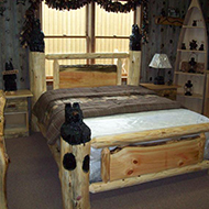 Queen Carved Bear Post Bed $1099