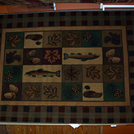 Fish, Acorn, Pine Cone and Leafs Rug